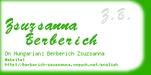 zsuzsanna berberich business card